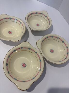 Taylor smith Taylor Cream and Pink Floral Porcelain Serving Bowls - Set of 4